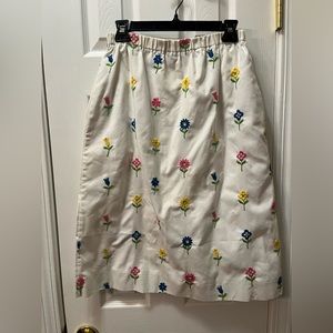 Vintage Sanibel Sport Floral Elastic Waist Skirt